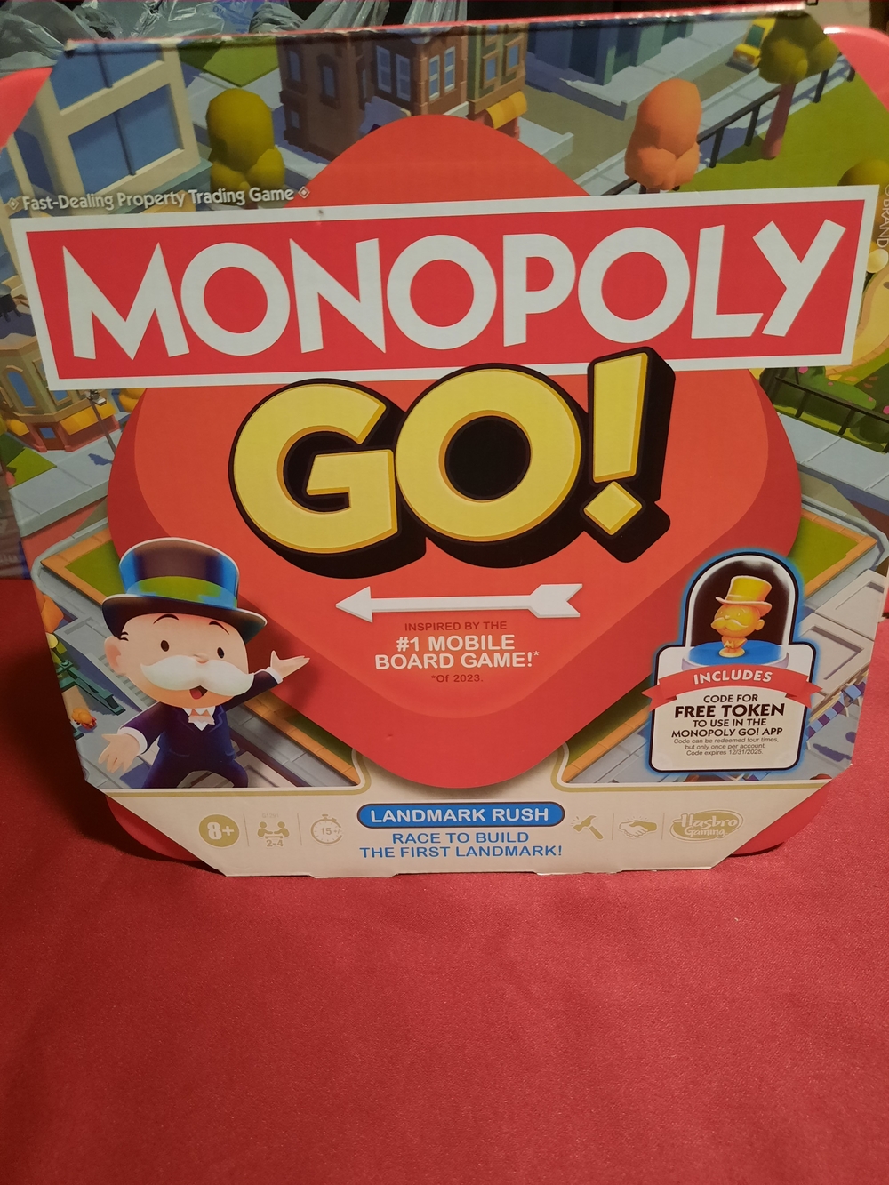 Hasbro Monopoly GO! Board Game - Red, Yellow, Blue